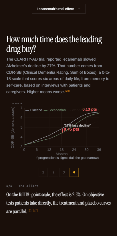 FELINES mobile presentation view — main narrative flow
